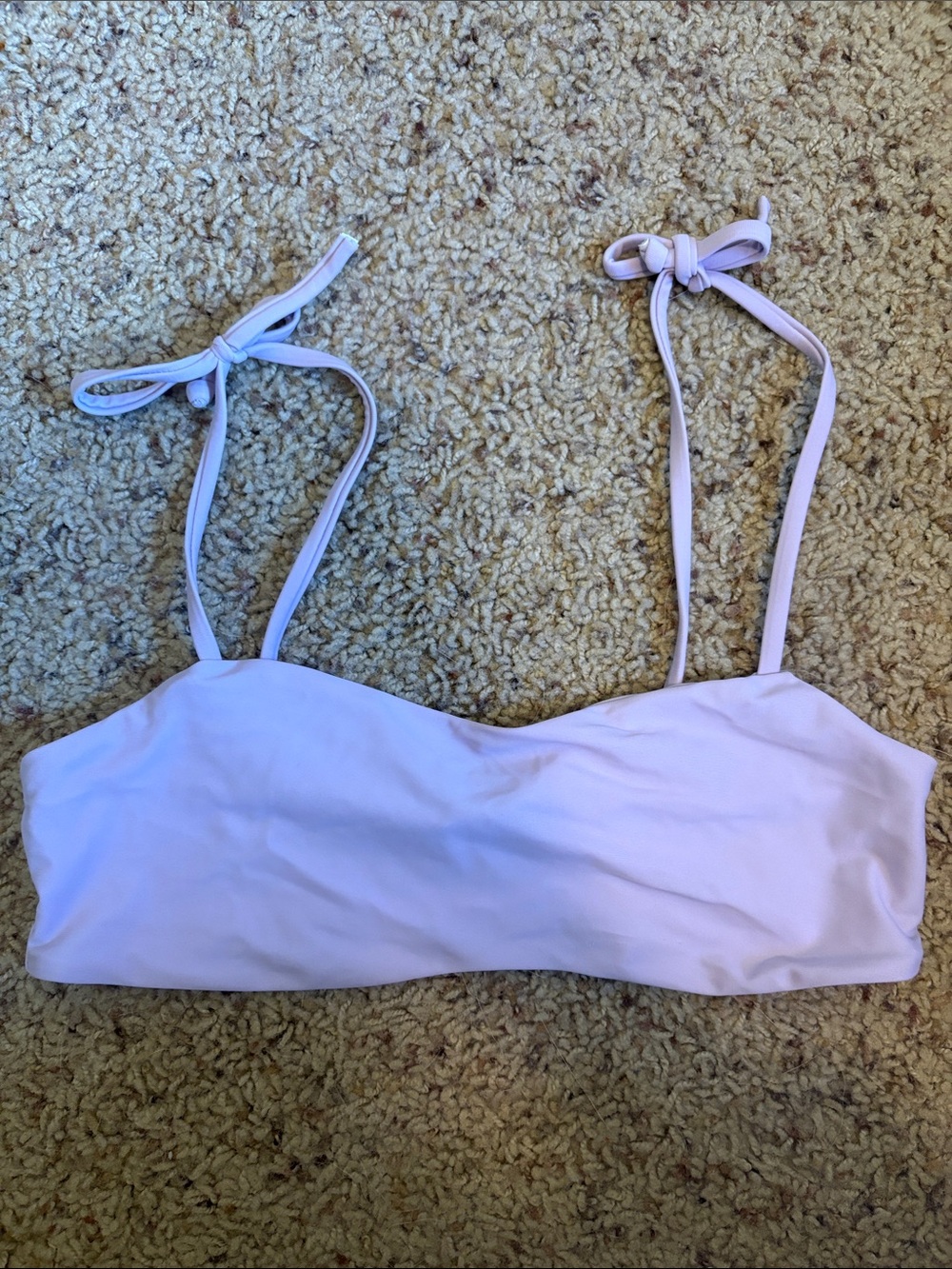 Light Lavender Bandeau Bikini Top with Adjustable Ties